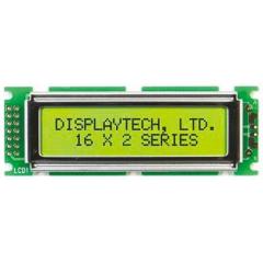 Displaytech 半透反射 字母数字 LCD 单色显示器 162D-BC-BC, LED背光, 2行16个字符