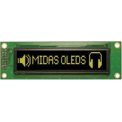 Midas E 系列 绿色 AMOLED 显示器 MCOB100016EV-GP, 100 x 16像素, COB, 并行接口