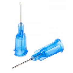 Metcal 蓝色 直 粘合剂分配器针 TE722050PK, 规格号22G, 使用于10 cc 注射器