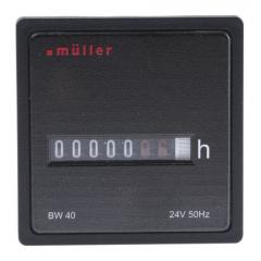 Muller BW40 系列 0 - 99999 小时计数器 BW 40.28 24V, 0.01H精确度, 电压输入