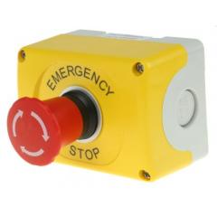 ABB IP66 紧急按钮 1TVL101000P3204, 拧动重置复位, 红色/黄色/灰色 37mm 圆形按钮头, 常闭 SPST