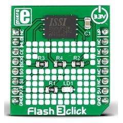 MikroElektronika Flash 3 click ISSI IS25LP128 串行闪存 开发板 MIKROE-2374, 使用于 mikroBUS