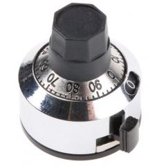 Bourns 镀铬 电位计刻度盘 H-23-6M, 带黑色指示灯, 6mm轴, 22.2mm直径旋钮