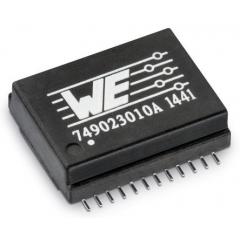 Wurth Elektronik 贴片 Lan 以太网变压器 749023010A, -1dB插入损耗, 17.5 x 14.2mm, 1:1匝数比