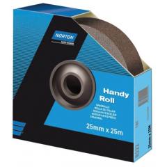 Norton Handy Roll 系列 R222 粒度60 氧化铝 砂布卷 63642531823 x 25mm, 25m