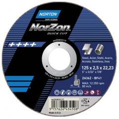 Norton Cutting Disc 系列 Norzon 5件装 125mm直径 氧化铝 切削/研磨盘 66252831519, 22.23mm孔