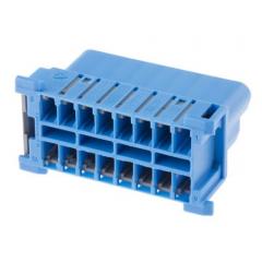 TE Connectivity MICRODOT 系列 2行 16路 电缆安装 蓝色 母 外壳 1418984-1
