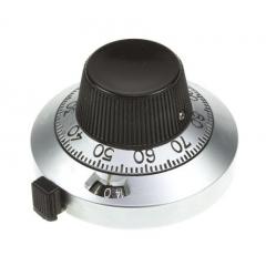 Vishay 银色 电位计旋钮 21A11B10, 带黑色指示灯, 6.35mm轴, 46.02mm直径旋钮