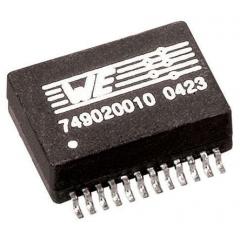 Wurth Elektronik 贴片 Lan 以太网变压器 749020010A, -1dB插入损耗, 17.5 x 14.2mm, 1:1匝数比