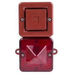 e2s SONFL1 系列 红色灯罩 闪光 氙 发声器 - 信号灯塔组合 SONFL1XDC24R/R-H, 电子发声, 表面安装