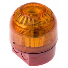 Klaxon Sonos 系列 琥珀色灯罩 闪光，静态 LED 发声器 - 信号灯塔组合 PSC-0027, 电子发声