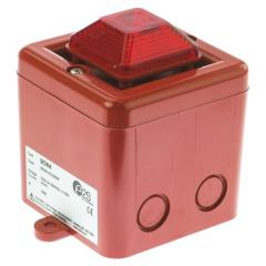 e2s SON4 系列 红色灯罩 闪光 氙 发声器 - 信号灯塔组合 SON4AC230R/R, 电子发声, 表面安装