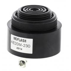 Moflash 黑色 面板安装 交流 蜂鸣器 AE20M-230, 直径43 mm, 230 V 交流, 95dB 1m 距离外