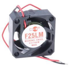 Micronel F25 系列 0.3W 5 V 直流 轴流风扇 F25LM-005XK-9, 3.12m³/h, 8000rpm, 25 x 25 x 10mm