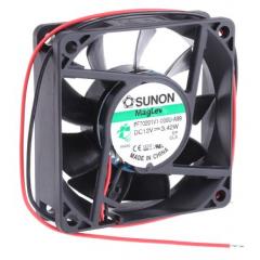 Sunon PF 系列 3.42W 12 V 直流 轴流风扇 PF70201V1-000U-A99, 73m³/h, 4600rpm, 70 x 70 x 20mm