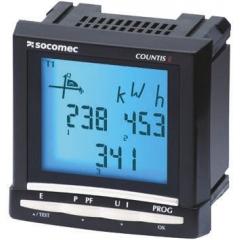 Socomec Countis E50 系列 4850 3011 92 x 92 mm 3 相 LCD 数字功率表, 0.5 s 级 (EN62053-21）、2 级 (EN61268)