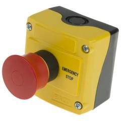 BACO IP66 紧急按钮 LBX15302, 拉出复位复位, 红色/黄色/黑色 40mm 蘑菇形按钮头, 2 常闭
