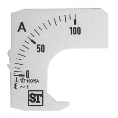 Sifam Tinsley 100A 模拟电流表刻度 EQ44-00D1-0001 0/100A, 48mm高 x 48mm宽