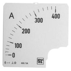 Sifam Tinsley 400A 模拟电流表刻度 EQ94-00D1-0001 0/400A, 96mm高 x 96mm宽