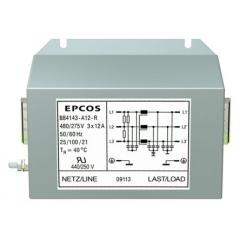 EPCOS B84143A*R000 系列 3相 50A 440 V ac, 50 至 60Hz 法兰安装 RFI 滤波器 B84143A0050R000, 带螺丝接端