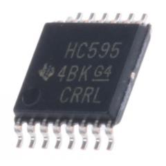 Texas Instruments 8位 串行至串行/并行 移位寄存器 SN74HC595PW, 单向, 2 - 6 V电源, 16引脚