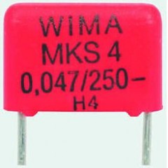 WIMA MKS4 系列 330nF 通孔 PET 聚酯电容器 (PET) MKS4C033302C00KSSD, ±10%容差, 40 V 交流，63 V 直流