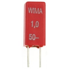 WIMA MKS02 系列 1μF 通孔 PET 聚酯电容器 (PET) MKS02/1.0/50/20, ±20%容差, 30 V 交流，50 V 直流