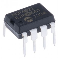 Microchip MCP4821-E/P , 12 位 DAC, SPI接口, 8引脚 PDIP封装
