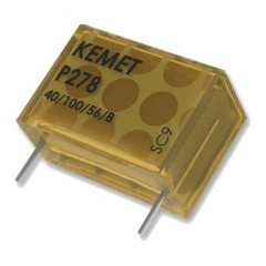 KEMET P278 系列 480V ac 100nF 纸质电容器 P278EJ104M480A, ±20%容差, X1抑制类别, 通孔安装