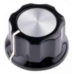 TE Connectivity 黑色 指针旋钮 PKES90B1/4, 带白色指示灯, 6.35mm轴, 25.7mm直径旋钮
