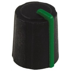 Sifam 黑色 电位计旋钮 3/03/DR110-006/237/232, 带绿色指示灯, 6mm轴, 11mm直径旋钮