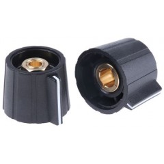 Sifam 黑色 套筒旋钮 SP211 250 BLACK, 带黑色指示灯, 6.35mm轴, 21.5mm直径旋钮
