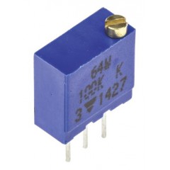 Vishay 64W 系列 19（电气）、22（机械） 转 通孔 微调电阻器 M64W104KB40, 带针接端, 100kΩ ±10%