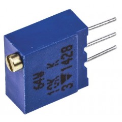 Vishay 64W 系列 19（电气）、22（机械） 转 通孔 微调电阻器 M64W103KB40, 带针接端, 10kΩ ±10%