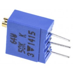 Vishay 64W 系列 19（电气）、22（机械） 转 通孔 微调电阻器 M64W503KB40, 带针接端, 50kΩ ±10%