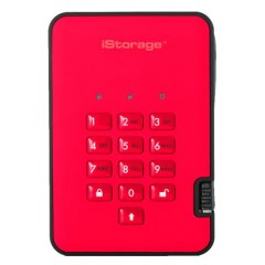 iStorage diskAshur2 红色 1 TB 便携式硬盘 IS-DA2-256-1000-R, USB 3.1接口