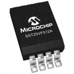 Microchip SST25VF512A-33-4I-SAE 闪存, 512kb (64K x 8 位), SPI接口, 20ns, 2.7 → 3.6 V, 8引脚 SOIC封装