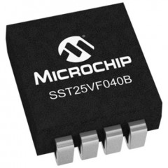 Microchip SST25VF040B-50-4I-S2AE 闪存, 4Mbit (512K x 8), SPI接口, 8ns, 2.7 → 3.6 V, 8引脚 SOIC封装