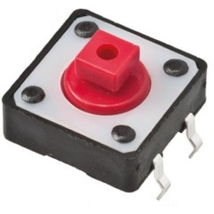 TE Connectivity 红色 按钮式 轻触式开关 FSM103A, 单刀单掷, 50 mA @ 24 V 直流 1.8mm