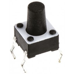 TE Connectivity 黑色 按钮式 轻触式开关 3-1825910-5, 单刀单掷, 50 mA @ 24 V 直流 4.9mm