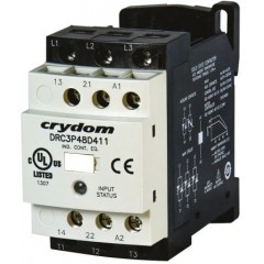 Sensata / Crydom DRC3P48D400R2 固态接触器, 3P, 24 V 交流/直流电源, 7.6A负载, DIN 卡轨安装, 螺钉接端