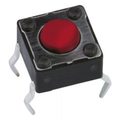 Apem 红色 按钮式 轻触式开关 DTS63RV, 单刀单掷, 50 mA @ 12 V 直流 3.5mm