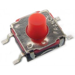 CK IP67 红色 按钮式 轻触式开关 KSC4D1J 50SH LFS, 单刀单掷 - 常开, 50 mA 2.7 (Dia.)mm 表面安装
