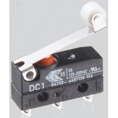 ZF DC1C-A1RC 单刀双掷 - 常开/常闭 滚轮杠杆 微动开关, 6 A @ 250 V 交流