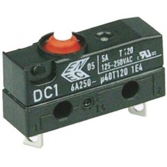 ZF DC1B-A1AA 单刀单掷-常闭 按钮式 微动开关, 6 A @ 250 V 交流