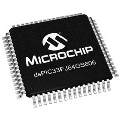 Microchip DSPIC33FJ64GS606-50I/PT 16bit DSP（数字信号处理器）, 50MHz, 64 kB ROM 闪存, 9 kB RAM, 64引脚
