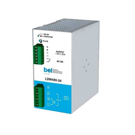 Bel Power Solutions LDW480-24  ITE（商业）  可调节输出，IP20，PFC