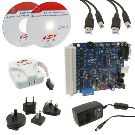 Silicon Labs C8051F380DK  板评估平台  MCU 8-位  安装固定  板，电缆，电源，USB 调试适配器编程器