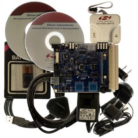 Silicon Labs C8051F930DK  板评估平台  MCU 8-位  安装固定  板，电缆，电源，USB 调试适配器编程器