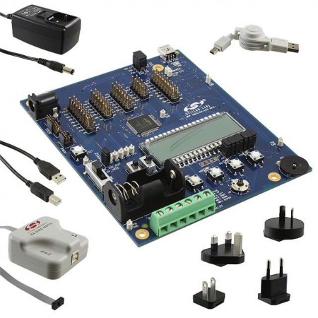 Silicon Labs SIM3L1XXLCD-B-DK  板评估平台  MCU 32-位  安装固定  板，电缆，LCD，电源，USB 调试适配器编程器